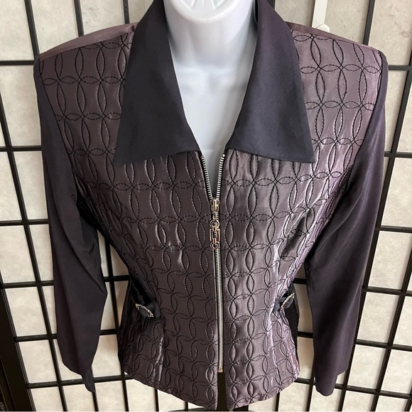 Lori Weinberg ladies black zip jacket size 8 - Picture 5 of 8